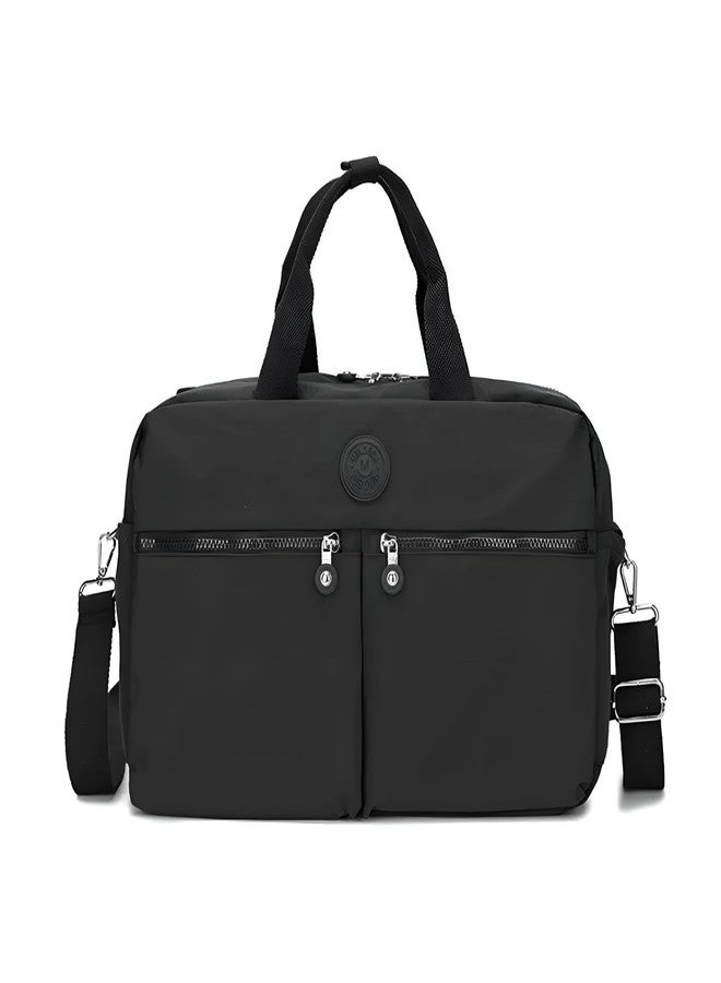 موكا حقيبة سفر صغيرة الحجم - حقيبة أمتعة بأحزمة كتف قابلة للفصل وأقسام متعددة - حقيبة واسعة للرجال والنساء (أسود) - Image 1